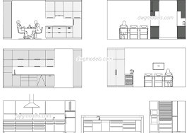 Free cad blocks of furniture for a kitchen. Modern Kitchen Elevation Cad Drawings 2d Autocad Models