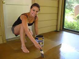 Stain application costs depend on a few variables including the condition of your floor, where your project is, and how complex you want the end result. Staining A Concrete Floor Is Easy Just Follow Our Step By Step Tutorial