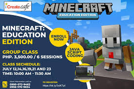 This article is an investigation . Felta Multi Media Inc Minecraft Education Edition Summer Workshop Java Script Coding Requirement Must Have Undergone Minecraft Beginners Course Registration Fee P 3 500 00 Group Classes 6 Sessions 1 5 Per Session July