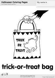 Halloween activity book, trick or treat. Trick Or Treat Bag Coloring Page Super Simple