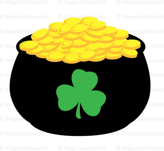 pot of gold Shamrock svg, pot svg, dxf, St. Patrick's Day svg, Golden Coins svg, pot of gold cut file, pot of gold silhouette, pot PNG, JPG