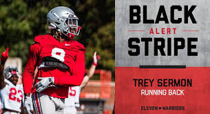 Trey sermon breaks a rushing record as he leads ohio state to a big 10 championship win against northwestern. Trey Sermon Becomes Ohio State S First Player To Lose Black Stripe In 2020 Eleven Warriors