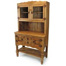 country rustic pine kitchen hutch with