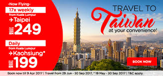 Upcoming flights from kuala lumpur to taipei. Airasia Taiwan Sale All In Fare Kl Taipei Rm249 Kaohsiung Rm199 Booking Until 9 April Travel 29 June 30 September 2017 Harga Runtuh Harga Runtuh Durian Runtuh