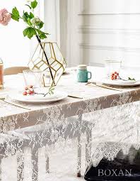 Black table linen cover wedding banquet party tablecloth venue decorations bulk. Baby Bridal Shower Decor Romantic Boho Wedding Reception Table Decor Boxan 60x120 Inch Gorgeous Black Lace Tablecloth Overlay Rose Vintage Embroidered Elegant Chic Outdoor Tea Party Tablecover Home Kitchen Table