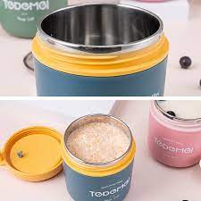 Portable Thermal Insulation Sealed Soup Cup With Lid Breakfast Lunch Box  For Office Workers(Green)