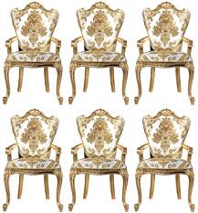 Glossy white finish and chairs are stackable. Casa Padrino Luxury Baroque Dining Chair Set White Gold 6 Handcrafted Kitchen Chairs With Armrests And Elegant Pattern Baroque Dining Room Furniture Noble Pompous