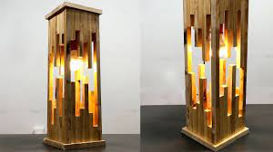 Make A Modern Wood Lamp From Pallets Creativity Crafts Idea Wood Lamp Design Wood Lamps Lamp