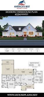 House Plan 4534 00021 Modern Farmhouse Plan 1 967 Square Feet 3 Bedrooms 2 5 Bathrooms Modern Farmhouse Plans House Plans Farmhouse New House Plans
