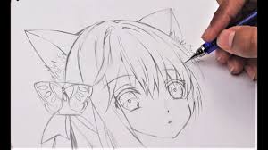 Find the lowest point on the circle you drew and set a straightedge horizontally across it. How To Draw Anime Neko Anime Drawing Tutorial For Beginners Youtube