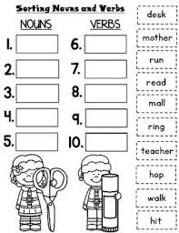 December Nouns Kindergarten And First Grade First Grade Grammar Christmas Firstgrade Nouns And Verbs Worksheets Nouns And Verbs Verb Worksheets