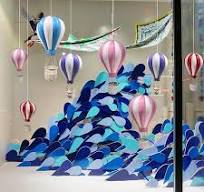 2023 Unique Design Window Display Hot Air Balloons Props Decorations for  Summer Time