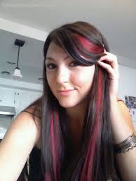 Black And Pink Striped Wig Pin On Hair