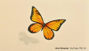 Como Dibujar Una Mariposa Monarca Arte Divierte Butterfly Drawing Images Illusion Drawings Drawings