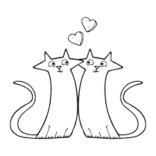 Kotki do druku / kolorowanki pusheen pobierz i wydrukuj together magazyn : Kolorowanka Zakochane Kotki Do Druku