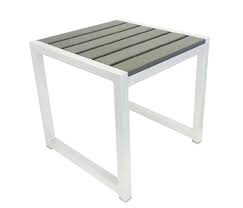Shop modern outdoor coffee + side tables at design within reach. Anacapri White Aluminum And Faux Wood Modern Outdoor Side Table Sold Out