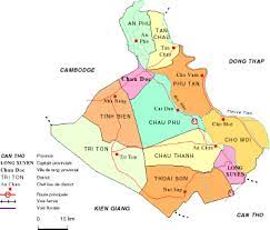 It is located in the mekong delta, in the southwestern part of the country, sharing a border with cambodia to the northwest. Map Of An Giang