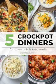 5 Low Carb Crockpot Dump Dinners Low Carb Crock Pot Recipes Crockpot Dinner Low Carb Slow Cooker Recipes