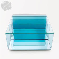 Long octagon aqua coffee table aquarium. Glas Italia Deep Sea Aqua Blue Glass Coffee Table Stardust