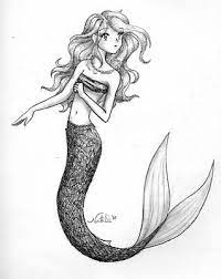 Fishy Saturday Sketch Mermaid Sketch Drawings Cartoon Drawings