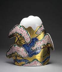 Matsuda Yuriko Japanese Ceramic Art Mount Fuji 2007 Clay With Porcelain Enamels Contemporary Ceramics Japanese Ceramics Ceramic Sculpture
