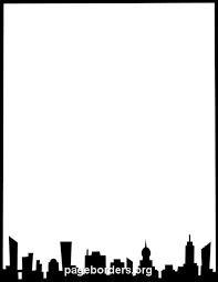 Black And White Skyline Clipart City Skyline Border Clip Art Page Border And Vector Graphics Page Borders Picture Borders Borders For Paper