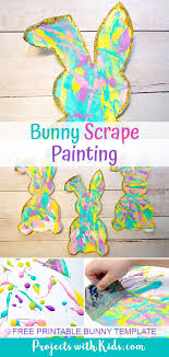 Young children are natural artists and art projects can spark young imaginations and help children to express themselves. Bunny Scrape Painting Project For Kids Easter Art Project Easter Crafts Preschool Easter Arts And Crafts