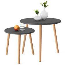 Read full article best design. Comifort Stacking End Tables Nordic Style Nesting Coffee Tables Modern And Stylish Very Durable Set Of 2 Round Tables Grey And 100 Natural Beech Buy Online In Bahamas At Bahamas Desertcart Com Productid 173224150