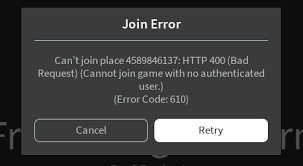 Error code 610 on roblox is an error that occurs when joining a private game server. Error 610 When Trying To Join Game Engine Bugs Devforum Roblox