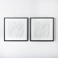 Black And White Framed Art Set Of 2 Set Of 2 24 X 24 Sketch Art Print Black White Threshold Designed With Studio Mcgee In 2020 Abstract Sketches Framed Art Prints Studio Mcgee