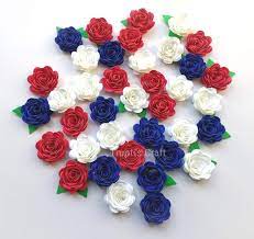 Browse our selection of blue flower cards and find the perfect design for you—created by our community of independent artists. Amazon Com Red White And Blue Paper Flowers Wall Decor Party Table Decor Cup Cake Topper Window Decor Name Card Brooch Handmade