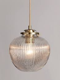 Pendant luminaires for accent lighting. John Lewis Partners Henry Small Glass Ceiling Light Brass Ceiling Lights Lantern Ceiling Lights Bedroom Ceiling Light