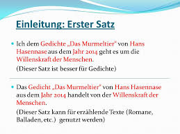 Kernsatz gedichtsinterpretation / analyse und. Interpretation Gedichte Ppt Herunterladen