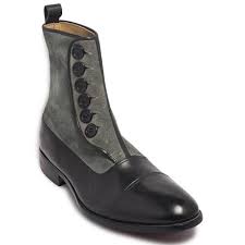 Two Tone Black And Brown Boots Men Two Tone Black Gray Grey Buttons Suede Genuine Leather Boots Mens Leather Boots Leather Shoes Men Leather Formal Shoes