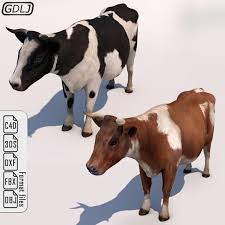 Cow Low Poly High Ploy With Sound Effects Animals Low Poly 3d Models Cow Sound