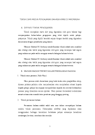 Pada asasnya, kaedah pengajaran yang digunakan oleh guru dalam proses Doc Teknik Dan Media Pengajaran Bahasa Arab Syahidul Ihya Academia Edu