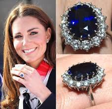 8.76ct Oval Shape Blue Sapphire Lab Created Studded Kate Middleton Jewelry  Ring