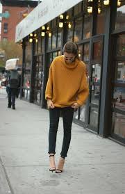 Black And Gold Sweater Women S Love This Oversized Harvest Gold Sweater With Black Skinny Jeans Oversized Sweater Outfit Fashion Style
