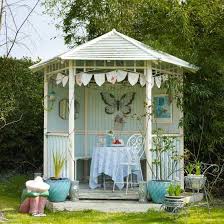 Zomers Prieeltje Blauwe Tuin Tuin Gebouwen Zomerhuis