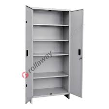 Storage cabinets with doors and locks. Metal Storage Cupboard H 180 2 Doors 4 Sheves With Lock And Feet