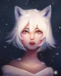 Black and white anime wolves 24 background. Akih Hika White Wolf