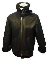 B 3 Bomber Black Shearling Leather Flight Jacket Men S Size S