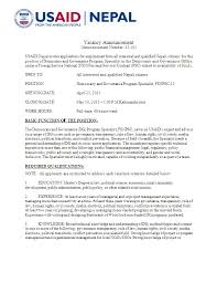 To introduce yourself, you need to write a job application letter which is also known as cover letter. Vacancy Democracy And Governance Program Specialist U S Agency For International Development