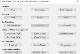 The codec tweak tool fixed all my codec problems. Download K Lite Codec Pack 64 32 Bit For Windows 10 Pc Free