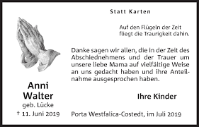 Traueranzeigen von Anni Walter