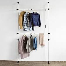 Sobuy Teleskop Garderoben System Mit 2 Stangen Kleiderregal Teleskop Garderobe Kleideraufbewahrungssystem