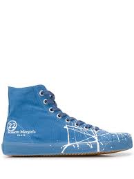 Shop from the exclusive men's tabi collection by maison margiela, now available on the official store. Shop Blue Maison Margiela Tabi Canvas High Top Sneakers With Express Delivery Farfetch