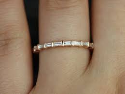 Baguettella 14kt Rose Gold Dainty East West Baguette Diamond Etsy Eternity Ring Diamond Eternity Band Diamond Jewelry