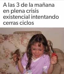 A las 3 de la mañana en plena crisis existencial intentando cerras ciclos # CrisisExistencial #MemesGraciosos #memes #memesespañol #momos #momazos #dopl3r