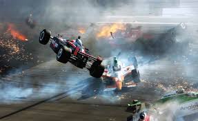 The Race Car Of Driver Will Power Goes Airborne During The Indycar Championship At Las Vegas Motor Speedway On Oct 16 2011 Time T Autounfall Rennsport Rennen